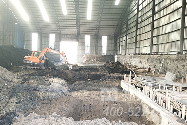 內蒙古伊金霍洛旗煤泥烘干機項目土建現場