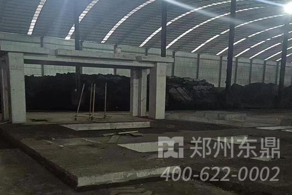 陜西彬州大型煤泥烘干機基礎建設現場
