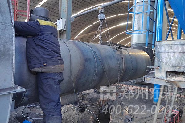 內蒙古大型煤泥烘干機項目安裝現場實拍
